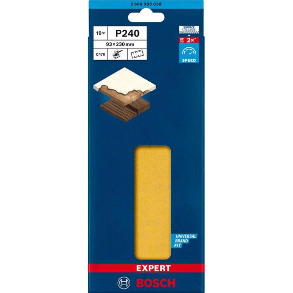 Thumbnail - Bosch Professional Zubehör, Schleifmittel, EXPERT C470 Schleifpapier mit 8 Löchern für Schwingschleifer, 93 x 230 mm, G ...