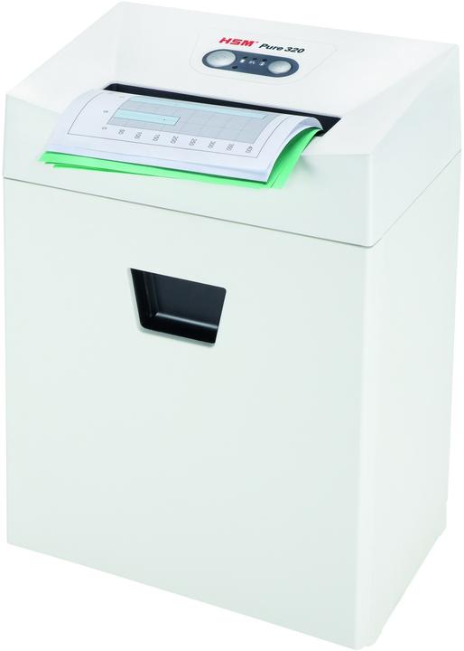Produktbild HSM Pure 320 Aktenvernichter mit Streifenschnitt P-2 5,8 mm 19 Blatt weiss (Streifenschnitt)