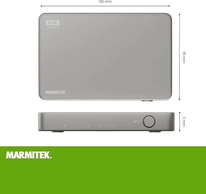 Actual product image Marmitek HDMI Switch 8K 4 in 1 Out