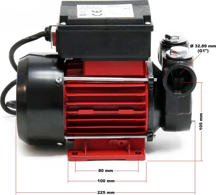 Produktbild Wiltec Heizöl- und Dieselpumpe 230V/357W/60l/min selbstansaugend Dieselöl Pumpe