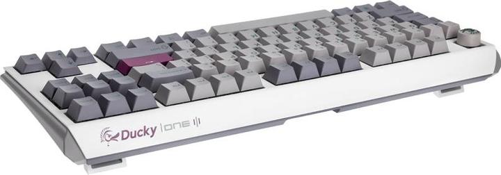 Actual product image Ducky One 3 Mist Grey TKL Gaming Keyboard, RGB LED - MX-Silent-Red (US) (US, Cable)