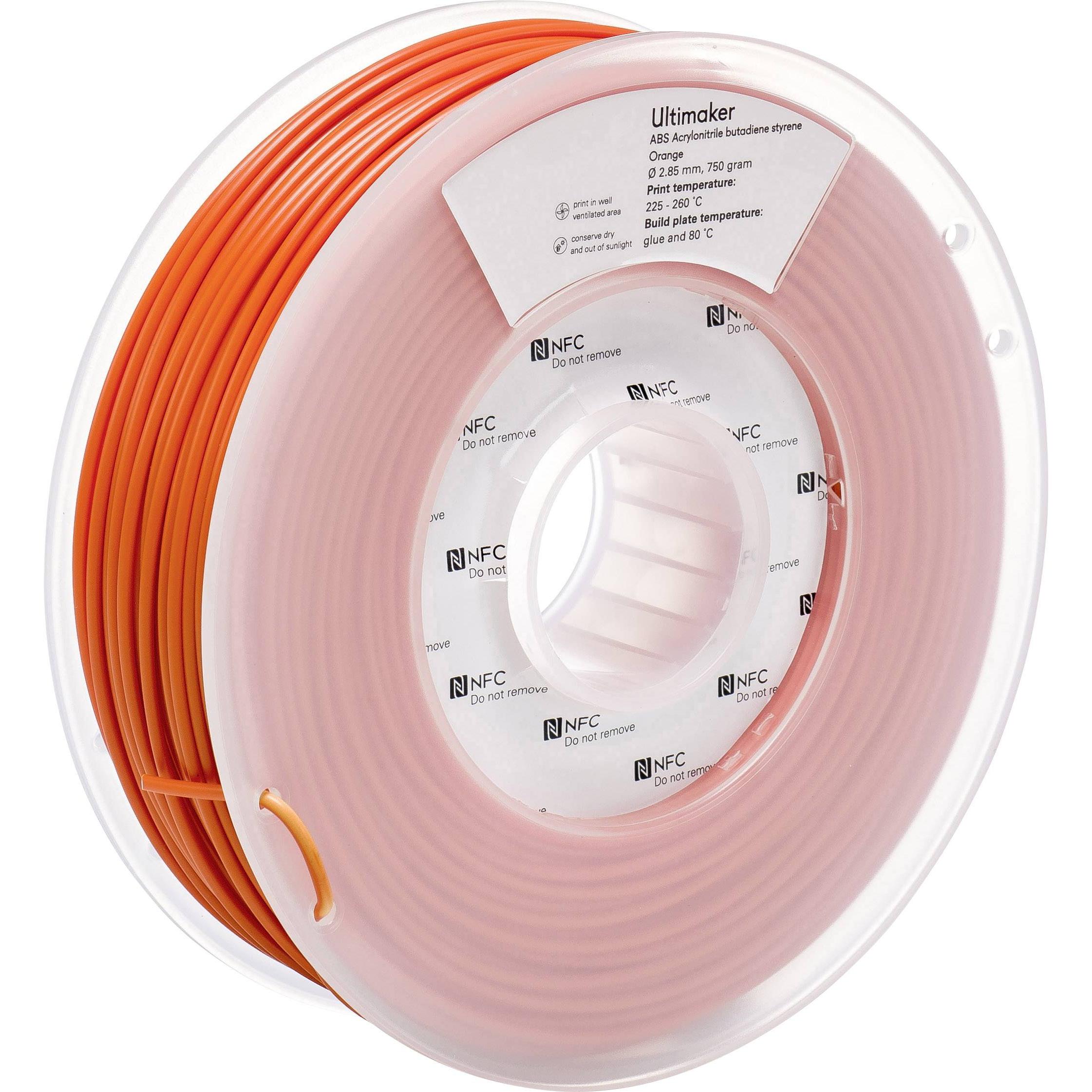 Ultimaker Abs (ABS, 2.85 mm, 750 g, Orange), 3D Filament, Orange