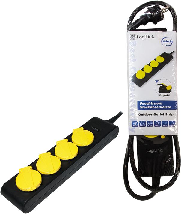 Produktbild LogiLink Feuchtraum-Steckdosenleiste (4 x, CEE 7/3)