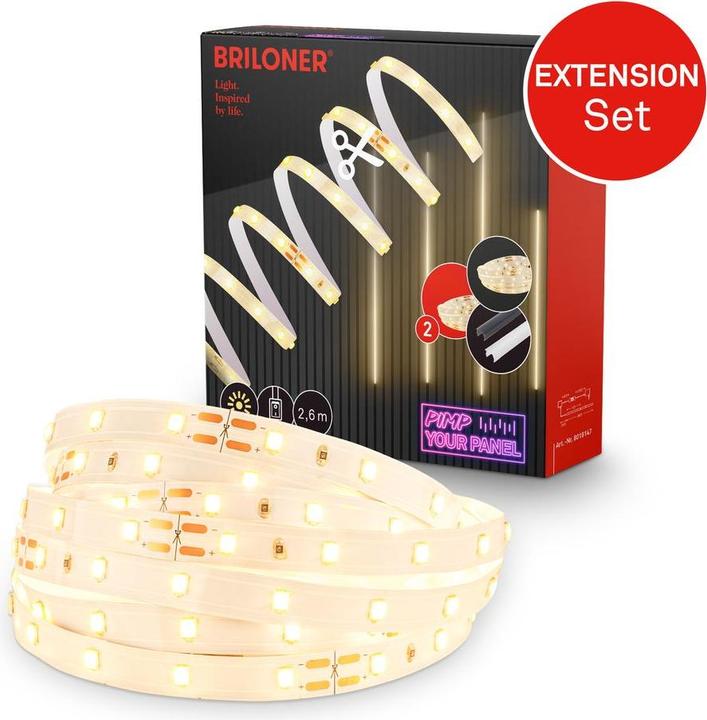 Immagine prodotto Briloner Set di prolunghe On/Off striscia LED 2,6 m, 147xLED, set di prolunghe (Bianco caldo, 14 cm, Interno)