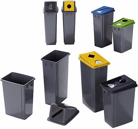 Actual product image Probbax Plastic recyclable waste collector, capacity 80 l, access slot, pictograms for (80 l)