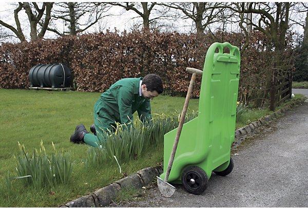 Image du produit eurokraft basic Chariot universel, idéal pour matériaux en vrac, capacité 75 l, vert.