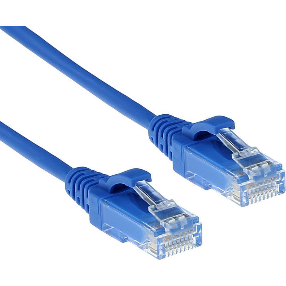 ACT Blue 7 meter LSZH U/UTP CAT6 datacenter slimline patch cable snagless with RJ45 connectors (U/UTP, CAT6, 7 m), Netzw...