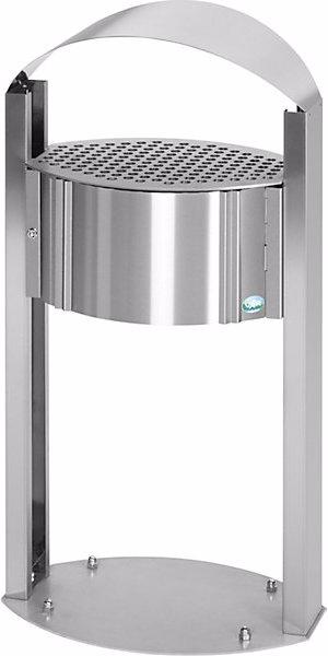 VAR Ashtray with protective hood, capacity 15 l, stainless steel.