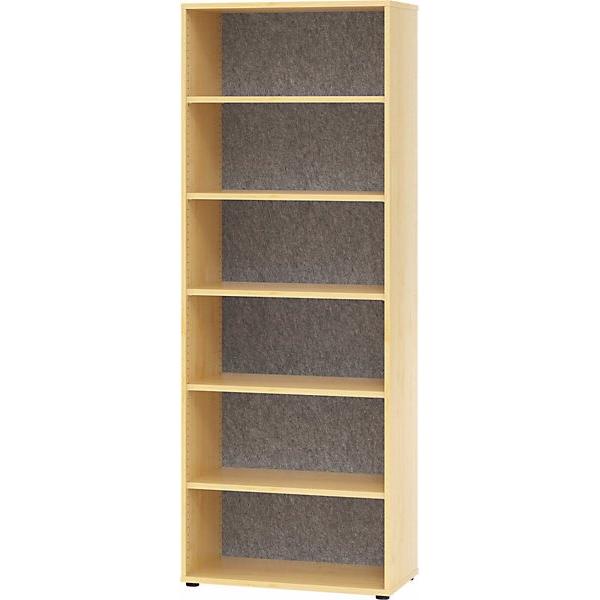 Hammerbacher, Regal, ANNY-AC - Regal mit Akustik-Rückwand, HxBxT 2156x800x400 mm, 5 FB, Ahorn-Dekor