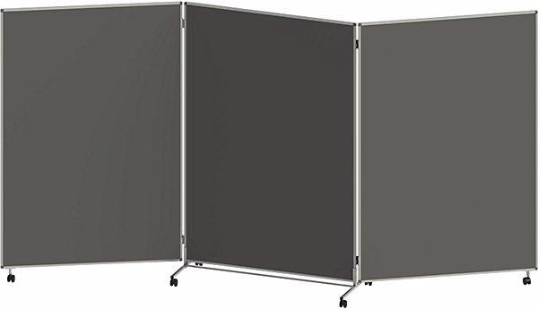 Image du produit eurokraft basic Tableau de présentation pliant et mobile, h x l x p 1905 x 3640 x 50 mm, gris (190,5 x 364 x 50 cm)