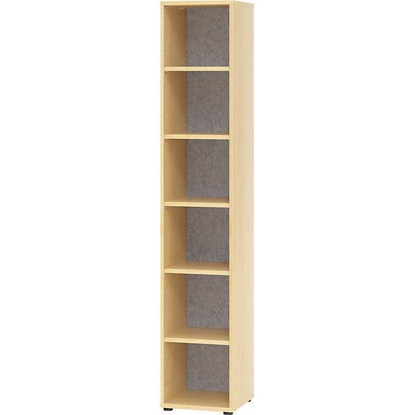 Hammerbacher, Regal, ANNY-AC - Regal mit Akustik-Rückwand, HxBxT 2156x400x400 mm, 5 FB, Ahorn-Dekor