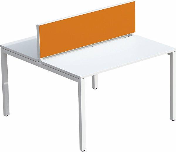 Actual product image Paperflow Table partition for team desks, width 1200 mm, orange cover. (120 x 33 cm)