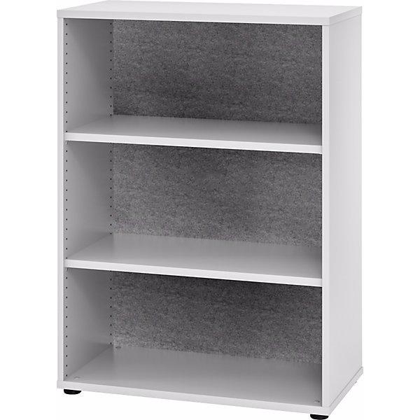 Hammerbacher, Regal, ANNY-AC - Regal mit Akustik-Rückwand, HxBxT 1100x800x400 mm, 2 FB, lichtgrau