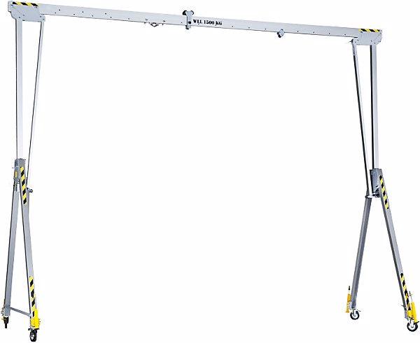 Planeta Gru a portale in alluminio RAPK, altezza d'ingombro 3500 - 5700 mm, larghezza