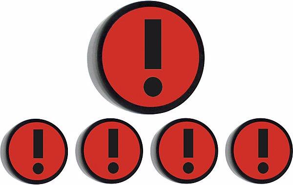 smiT Rundmagnet ATTENTION, Ø 35 mm, VE 10 Stk, rot (10 x)