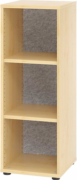 Produktbild Hammerbacher ANNY-AC - Regal mit Akustik-Rückwand, HxBxT 1100x400x400 mm, 2 FB, Ahorn-Dekor