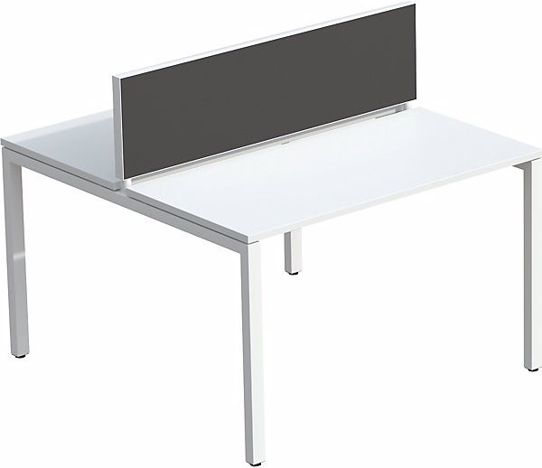 Actual product image Paperflow Table partition for team desks, width 1200 mm, charcoal cover.