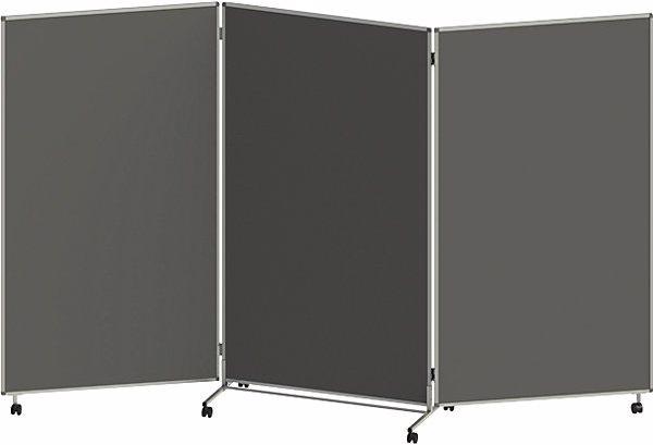 Image du produit eurokraft basic Tableau de présentation pliant et mobile, h x l x p 1905 x 3040 x 50 mm, gris (190,5 x 304 x 50 cm)