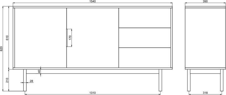 Produktbild Selsey Viviaro (154 x 39 x 82 cm)