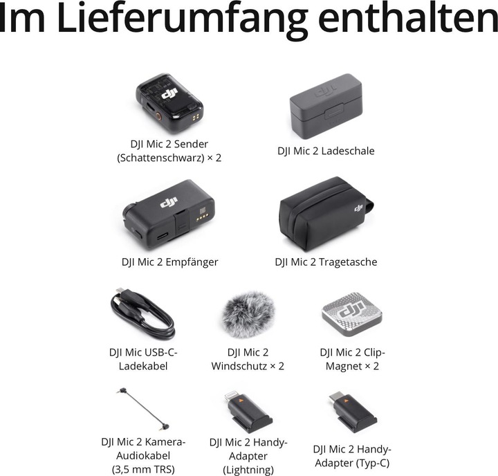 Actual product image DJI Mic 2 (2 TX + 1 RX + Charging Case)