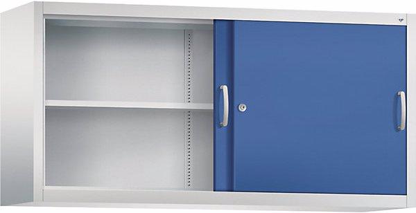Produktbild C+P ACURADO Aufsatzschrank mit Schiebetüren, 2 FB, 790x1600x400, l.grau/enzianblau (160 x 40 x 79 cm)