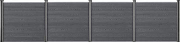 neu.holz WPC Gartenzaun 165x618 cm mit Pfosten Sichtschutz Windschutz