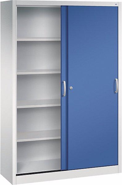 Produktbild C+P ACURADO Schiebetürenschrank, 4 FB, 1950x1200x400, l.grau/enzianblau (120 x 40 x 195 cm)