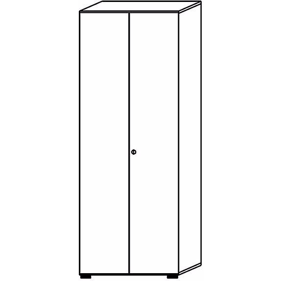 Hammerbacher, Aktenschrank, ANNY-AC-Aktenschrank + Akustik-Rückwand, 2156x800x420, 5 FB, Nussbaum-Dekor (80 x 42 x 216 c...