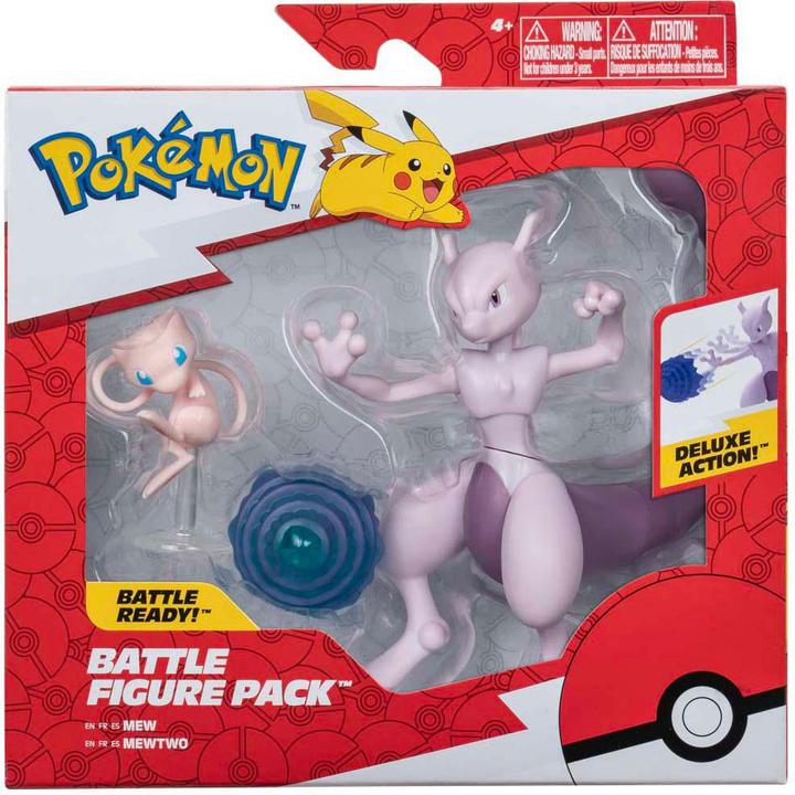 Jazwares Set de figurines de combat Pokémon - Mewtwo et Mew