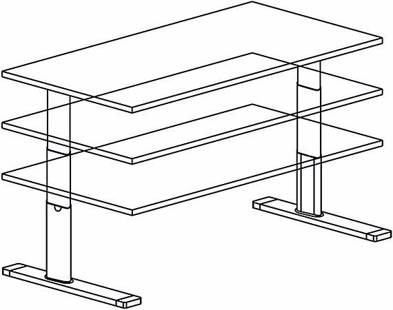 Produktbild Hammerbacher UPLINER-K-Schreibtisch, elek. verstellb,640-1290mm, BxT 1600x800mm, Buche-Dekor (1600 x 800 x 640 mm)