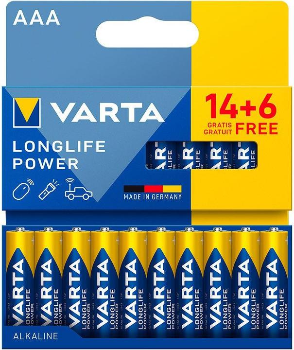Actual product image Varta Longlife Power AAA (20 pcs., AAA / LR03 / Micro / R03 / AM4 / MN2400 / KR03, 1260 mAh)