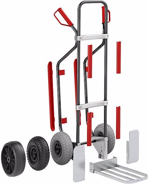Produktbild eurokraft pro Sackkarre GO, Rahmen, Tragfähigkeit 200 kg, mit Gleitkufen, tiefschwarz RAL 9005 (200 kg)