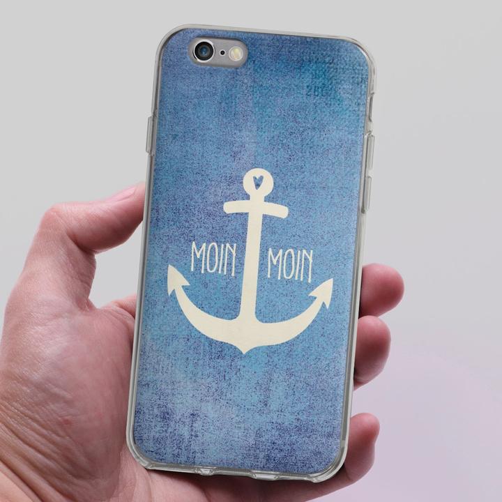 Produktbild DeinDesign Silikon Hülle für Apple iPhone 6s Handyhülle Case Smartphone Schutzhülle Anker Blau maritim (Apple iPhone 6s)
