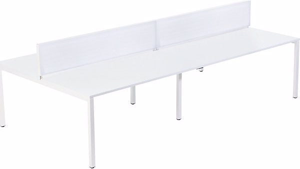 Produktbild Paperflow 4er-Teamschreibtisch, Breite 1600 / 3200 mm, Tiefe 800 / 1660 mm, weiss