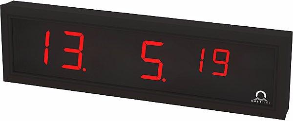 Bürk LED-Digitaluhr, HxBxT 118x423x39 mm, schwarz, rote LED