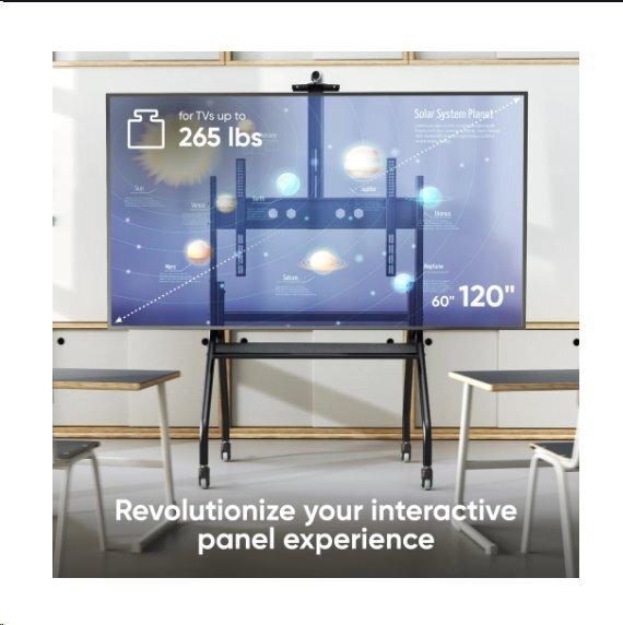 Immagine prodotto Onkron Supporto TV mobile per 60" - 120" fino a 150 kg, con supporto, nero VESA: 200x200 - 1000x600 (150 kg, 60" - 120")