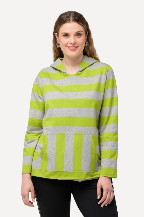 Produktbild Ulla Popken Hoodie, Streifen, Kängurutasche, Kapuze, Langarm (50, 52)