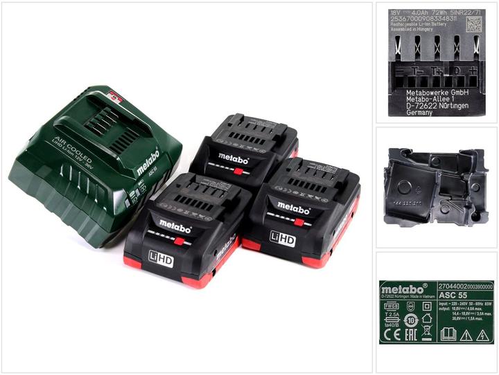 Produktbild Metabo Basis-Set 3 X LIHD 4.0 AH (18 V)