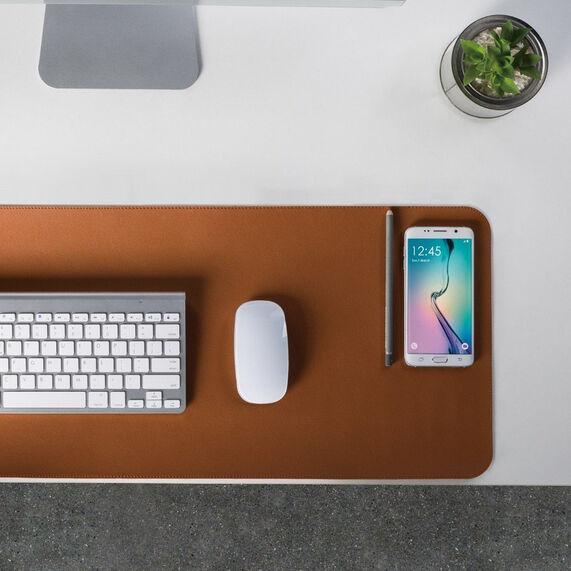 Actual product image Alterzone PAD Desktop Baeredygtig Vegansk Laederoverflade, Cognac Brun
