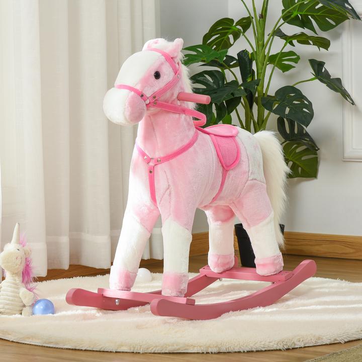 Image du produit Homcom Cheval à bascule rose