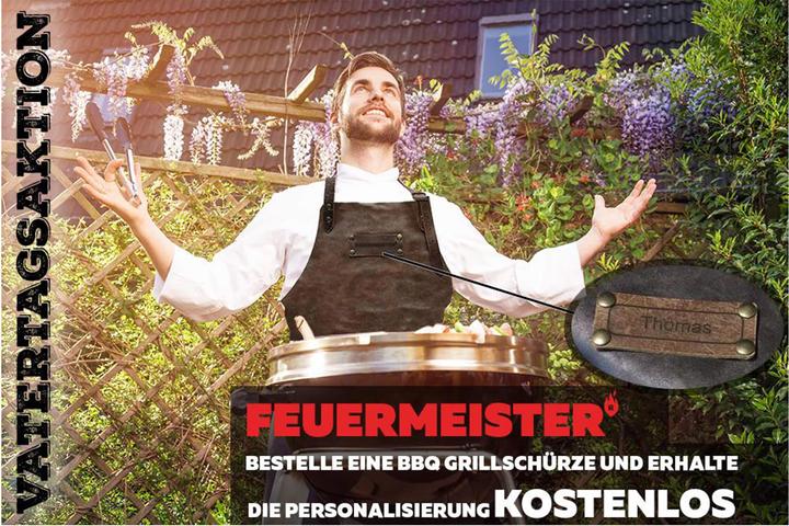 Image du produit Feuermeister Tablier de barbecue en cuir antique, anthracite, taille 2 (L)