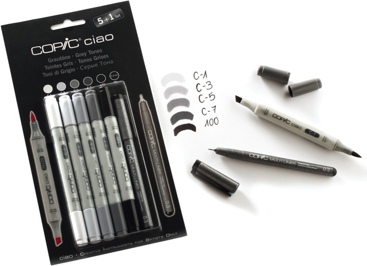 Produktbild Copic Grautöne (Grey, 3 mm, 6 x)