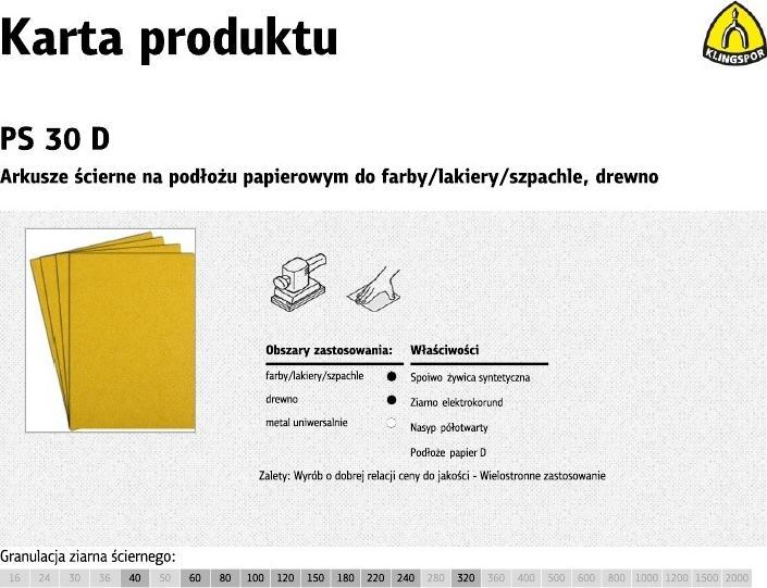 Produktbild Klingspor PS 30 D - Schleifbogen 230 x 280 mm (100)