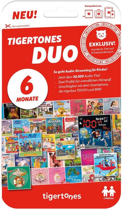 Tigermedia tigertones DUO - Ticket 6 Monate Swiss-Edition (Suisse-allemand)