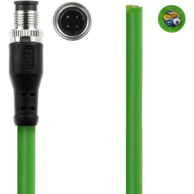 Thumbnail - ACT Industrial 3.00 meters Sensor cable M12D 4-pin male to open end, Superflex Xtreme TPE cable, shielde, Elektronikkabe...