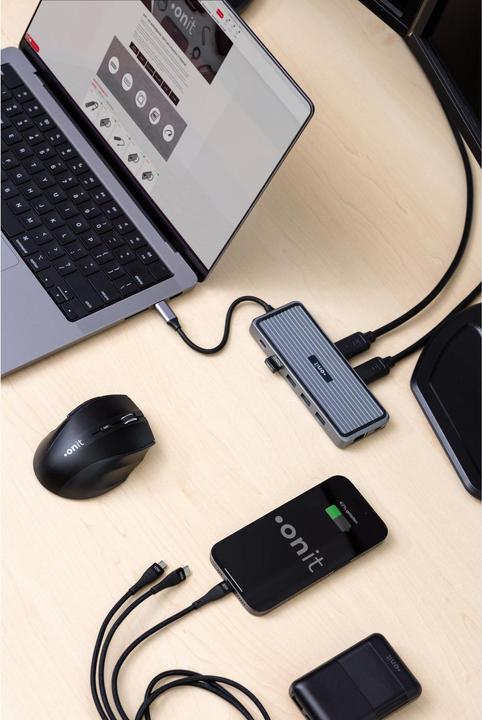 Produktbild Onit USB-Ladekabel USB A/USB C - Lightning/Micro-USB B/USB C (1.20 m, USB 2.0, 100 W)