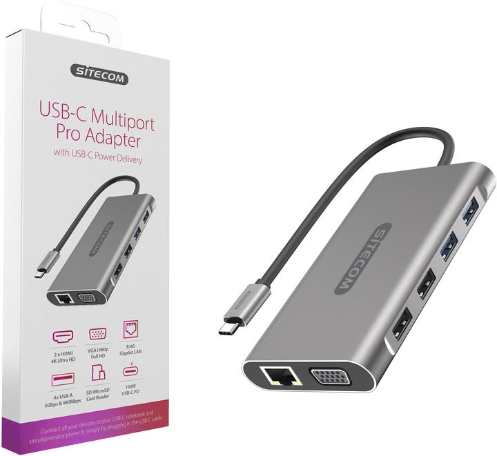 Immagine prodotto Sitecom Stazione di attracco CN 390 (USB-C, 9 Porti)