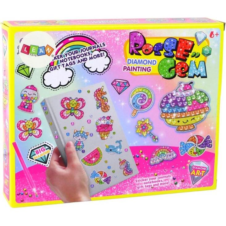 Lean Toys Leantoys Zestaw Diamencików Do Wyklejania DIY Ró?ne Wzory Kolorowe Naklejki