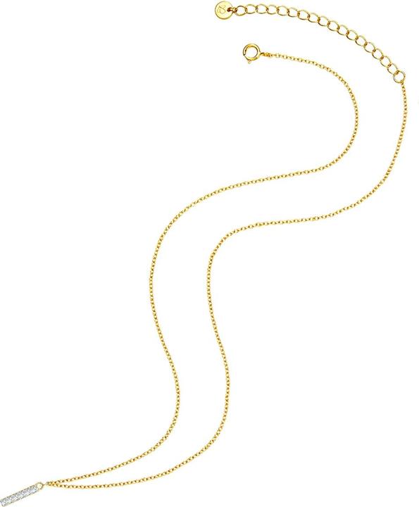 Actual product image Glanzstücke München Ladies letter I sterling silver cubic zirconia yellow gold 45.0 cm base chain + 5.0 cm extension - (Sterling Silver, 40 - 45 cm)