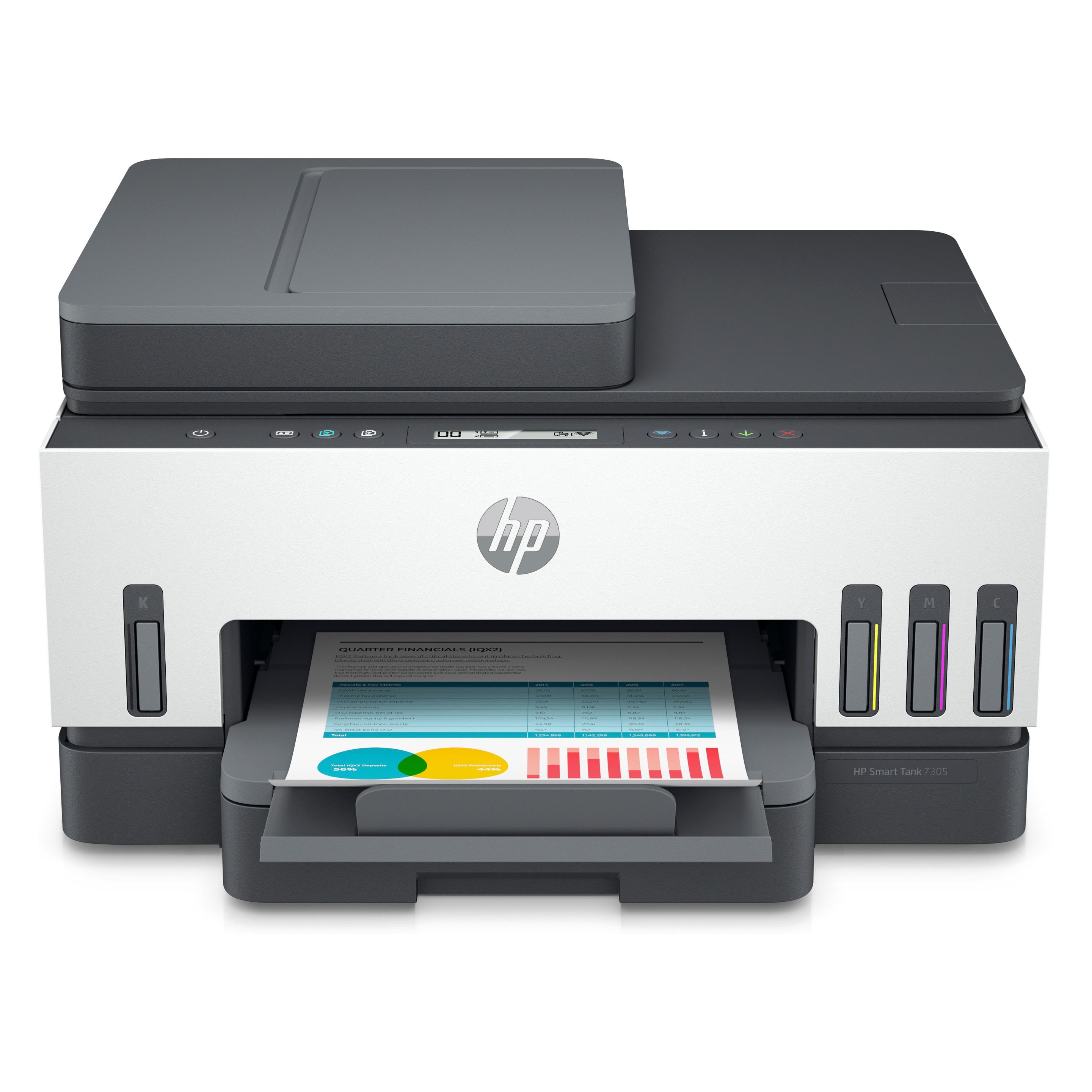 HP Smart Tank 7305 (Tintentank, Farbe), Drucker, Weiss, Grau